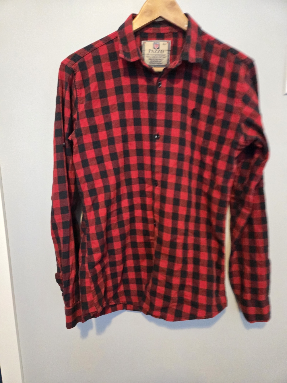 PAZZO Red and Black Check Men’s Flannel Shirt